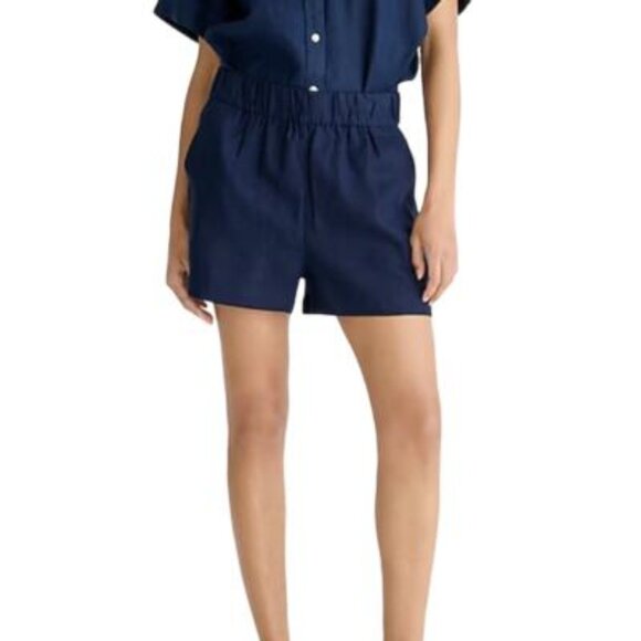 NWT J.Crew Tropez Linen Shorts size S Navy Blue Black - Picture 5 of 11